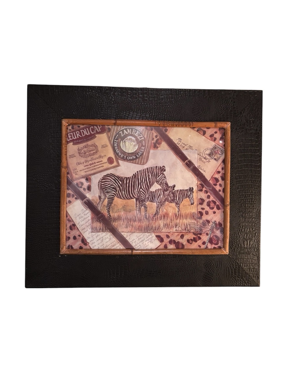 ✨ Rare VTG George Snyder’s Travels I & II African Safari Art Set Embossed Frames - Picture 3 of 4
